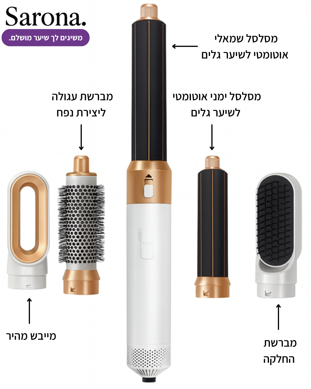 Salorina AirStyler Pro - מעצב שיער 7 ב 1